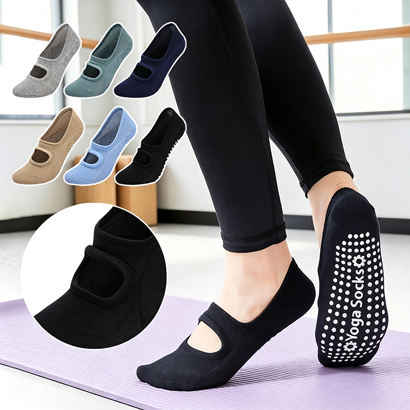 Yoga Fitness Dance - جوارب يوغا نسائية مضادة للانزلاق بدون