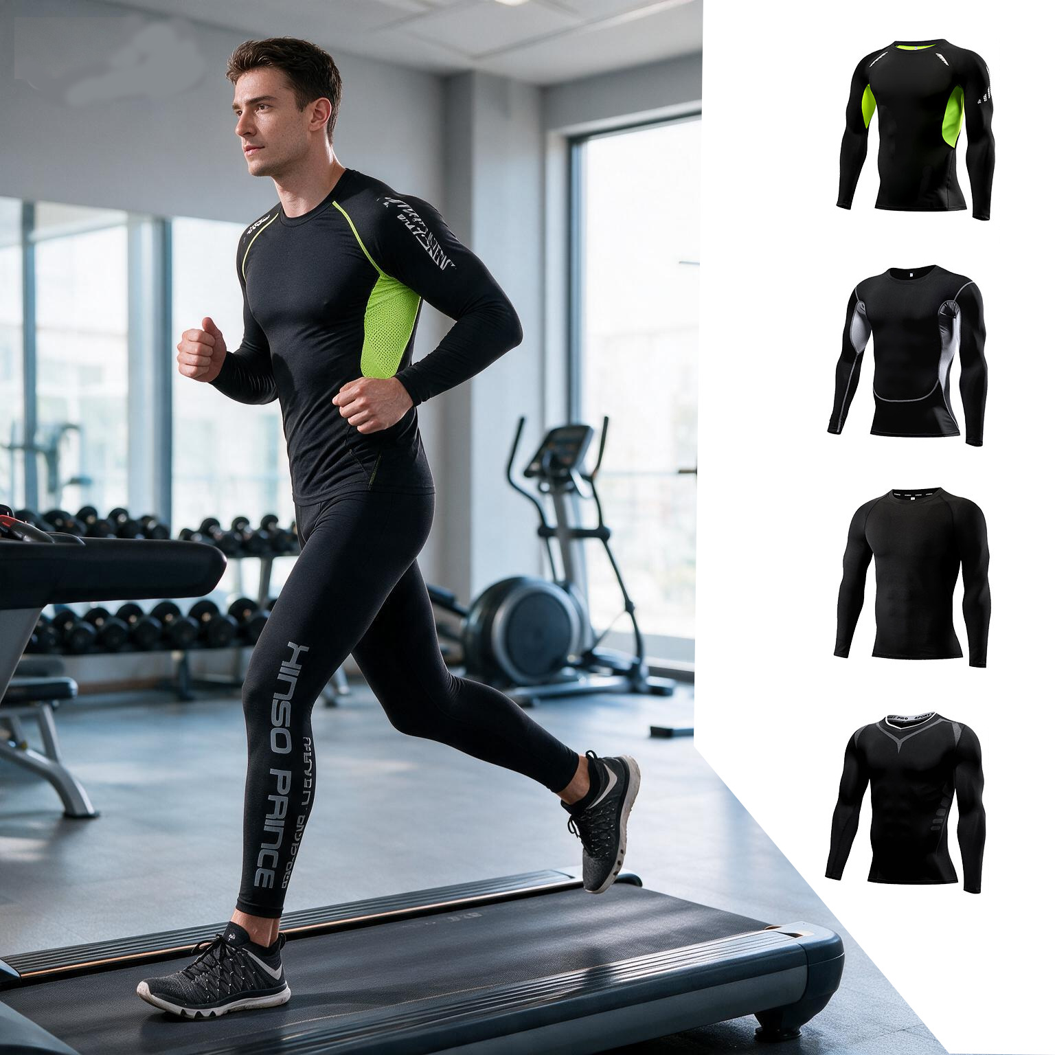 Yoga Fitness Wear - بدلة رياضية ضاغطة للرجال 2026، طقم