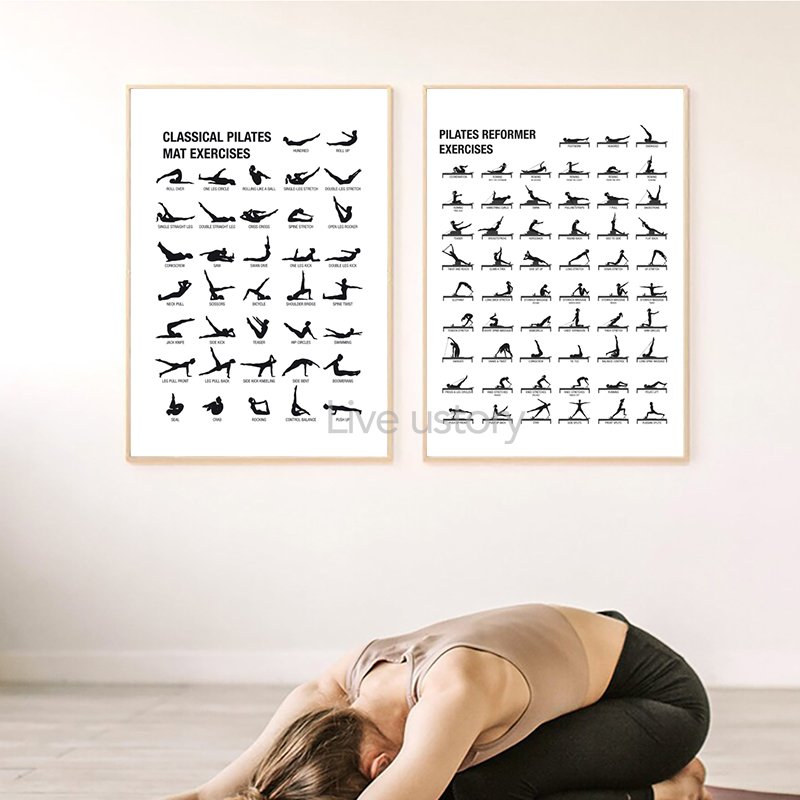 ملصق لوحة تدريبات البيلاتس بدو - مراجعة Yoga Fitness Gym وسعره